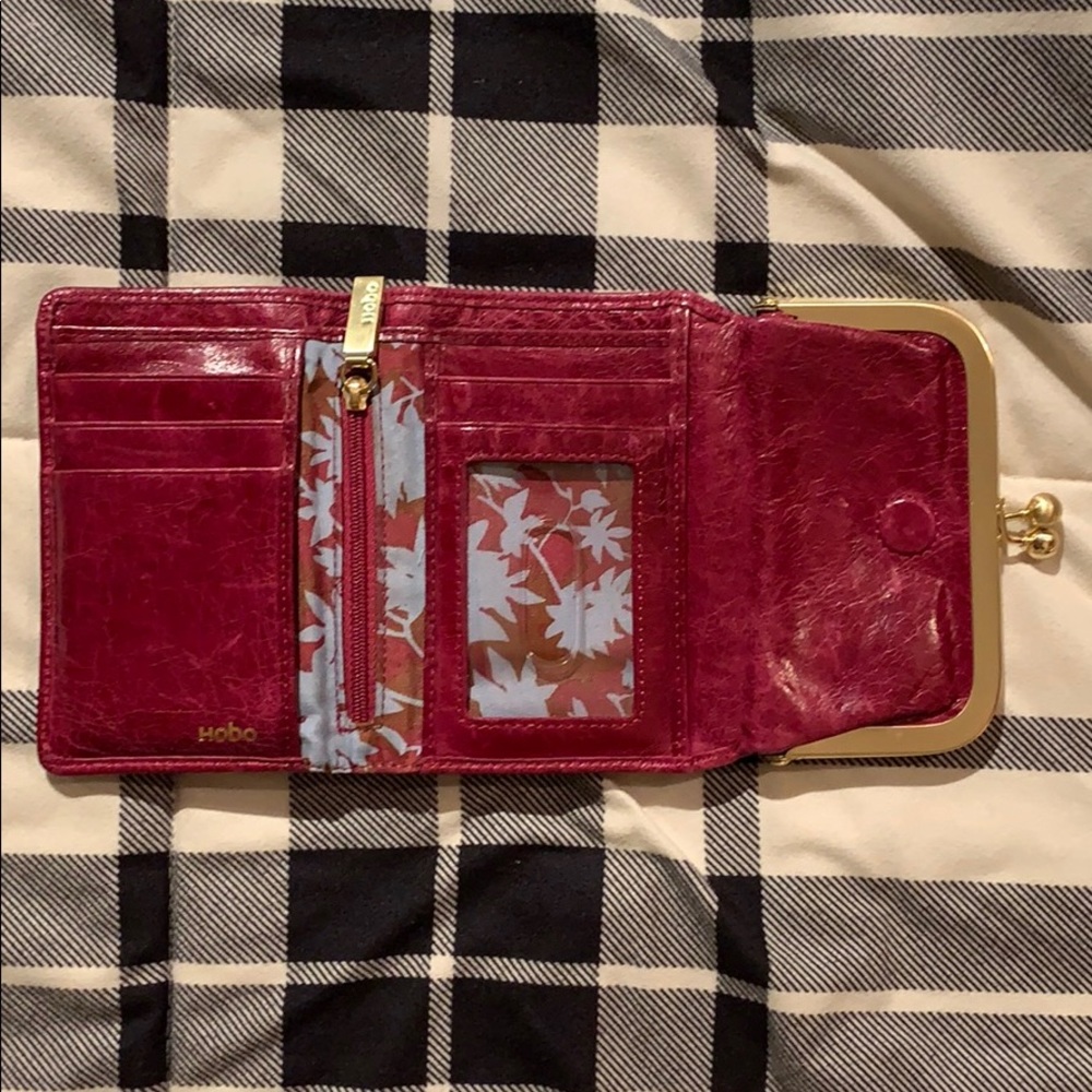 Hobo Raspberry Leather Wallet